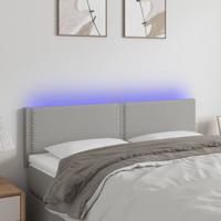 Hoofdbord LED 144x5x78/88 cm stof lichtgrijs