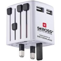 Skross World USB Charger Reislader 12 W 2x USB-A Wit Met adapter voor Europa, Met adapter voor Verenigd Koninkrijk, Met adapter voor Verenigde Staten, Met Skross World USB Charger Reislader 12 W 2x USB-A Wit Met adapter voor Europa, Met adapter voor Verenigd Koninkrijk, Met adapter voor Verenigde Staten, Met