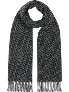 Burberry écharpe à motif monogrammé en jacquard - Gris