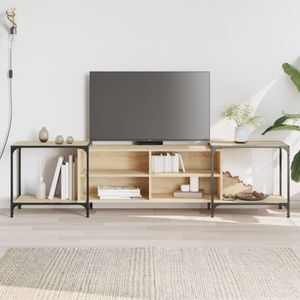 Tv-meubel 203x37x50 cm bewerkt hout sonoma eikenkleurig