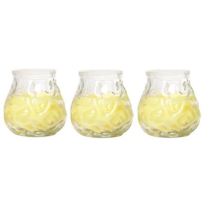 Citronella Lowboy Tafelkaars - 3x - 7 cm - 17 branduren - citrusgeur - citronella sfeerkaarsen