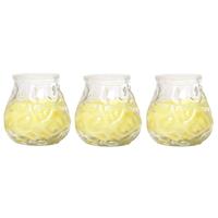 Citronella Lowboy Tafelkaars - 3x - 7 cm - 17 branduren - citrusgeur - citronella sfeerkaarsen