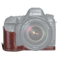 1/4 inch draad PU leder camera half Case Base voor Canon EOS 6D/6D Mark II (koffie)