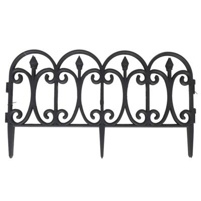 Tuinhekjes/borderranden - 4x stuks - kunststof - 230 cm - zwart - tuinafscheiding - 57 x 32 cm