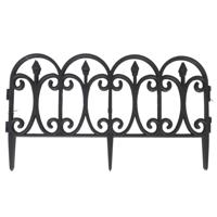 Tuinhekjes/borderranden - 4x stuks - kunststof - 230 cm - zwart - tuinafscheiding - 57 x 32 cm Tuinhekjes/borderranden - 4x stuks - kunststof - 230 cm - zwart - tuinafscheiding - 57 x 32 cm