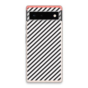 Strepen zwart-wit: Google Pixel 6 Transparant Hoesje