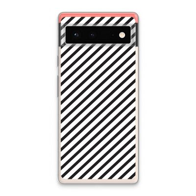 Strepen zwart-wit: Google Pixel 6 Transparant Hoesje