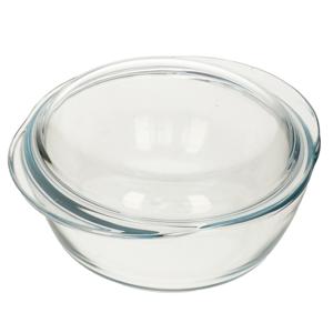 Pyrex ronde glazen ovenschaal met deksel - 2,1 liter - 22 x 13 x 5 cm - Ovenschotel schalen