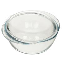 Pyrex ronde glazen ovenschaal met deksel - 2,1 liter - 22 x 13 x 5 cm - Ovenschotel schalen