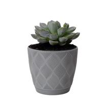 Form Plastic Plantenpot/bloempot New Age - kunststof - platina grijs - D17 x H15 cm