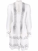 Temperley London robe courte Robin à manches longues - Blanc