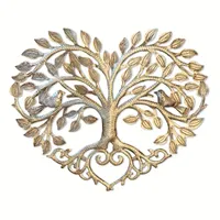 Bronzen Hartvormige Levensboom Muurdecoratie met Vogels - tuin&buiten - Spiritueelboek.nl - thumbnail
