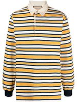 Gucci logo-print striped polo shirt - Jaune