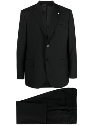 LUIGI BIANCHI MANTOVA costume en laine vierge à veste à simple boutonnage - Noir