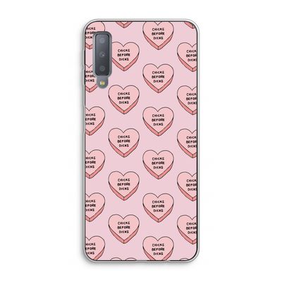 Chicks before dicks: Samsung Galaxy A7 (2018) Transparant Hoesje