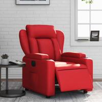 Fauteuil verstelbaar elektrisch kunstleer rood
