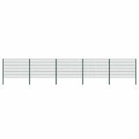 Schuttingpaneel met palen ijzer 867x120 cm groen