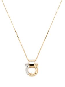 Ferragamo collier bicolore à pendentif Gancio