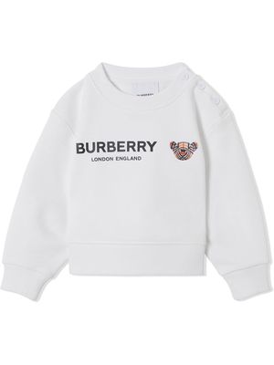 Burberry Kids sweat Thomas Bear à logo imprimé - Blanc