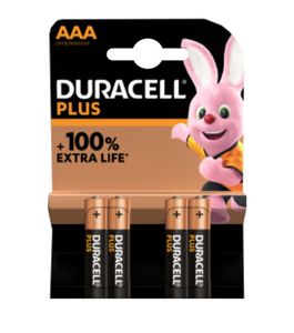 Duracell Plus alkaline AAA batterijen per 4 stuks