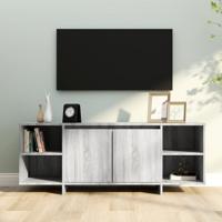 Tv-meubel 130x35x50 cm bewerkt hout grijs sonoma eikenkleurig