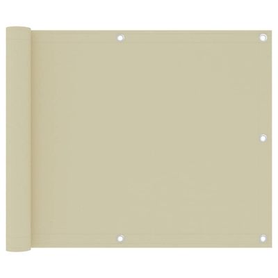 VidaXL Balkonscherm 75x500 cm oxford stof crème