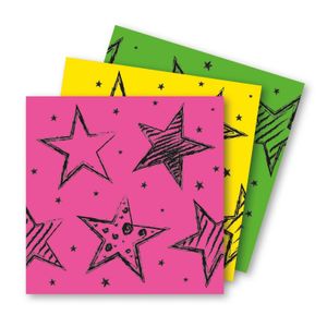 40x felgekleurde feest servetten 33 x 33 cm kinderverjaardag   -