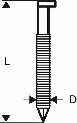 Bosch Accessoires D-kopstripnagel SN34DK 65R 2,8 mm, 65 mm, blank, gegroefd 3000st - 2608200015