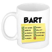 Naam mok Bart - wit - top gozer - keramiek - 300 ml - cadeau collega beker Naam mok Bart - wit - top gozer - keramiek - 300 ml - cadeau collega beker