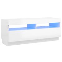 The Living Store TV-meubel Hifi hoogglans wit - 100 x 35 x 40 cm - RGB LED-verlichting - thumbnail