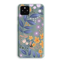 Flowers with blue leaves: Google Pixel 5a 5G Transparant Hoesje
