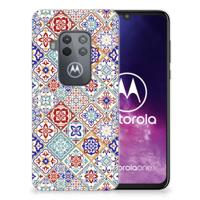 Motorola One Zoom | TPU | Siliconen hoesje | Tiles Color