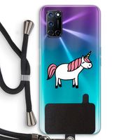 Eenhoorn: Oppo A92 Transparant Hoesje met koord