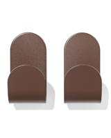 HEMA Plakhaak 5x2.5cm rvs bruin - 2 stuks (bruin)