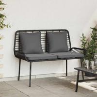 Tuinbank Zwart, Antraciet 109 x 63 x 83 cm Poly riet, staal