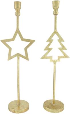 Kaarshouder l16b10,6h51 cm goud - Dijk natural collections