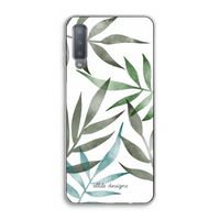 Tropical watercolor leaves: Samsung Galaxy A7 (2018) Transparant Hoesje