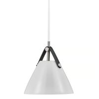 Hanglamp opaalglas & zwart of bruin leer G9 fitting &apos;Strap 16&apos;