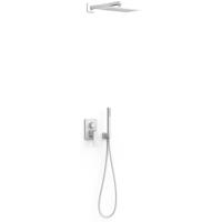 Regendouche set Tres Slim | Inbouw | Mengkraan | 2-weg | Vierkant | Wit mat