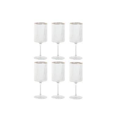 Glazenset Home ESPRIT Transparant Gouden Kristal 400 ml (6 Stuks)