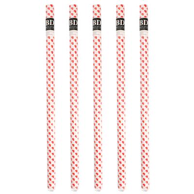 Inpakpapier - 5x - rollen - hartjes print - 200 x 70 cm - Valentijnsdag - cadeaupapier