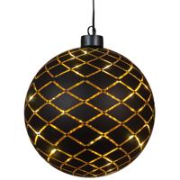 Verlichte kerstbal - goud?- 15 cm?- Diamant patroon - 12 LED lampjes - warm-wit - batterij Verlichte kerstbal - goud?- 15 cm?- Diamant patroon - 12 LED lampjes - warm-wit - batterij