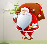 Sticker kerstman tekening cadeaus