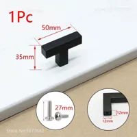Zwart Vierkant Meubelhandvat - Aluminiumlegering | Verschillende Maten | Inclusief Schroeven