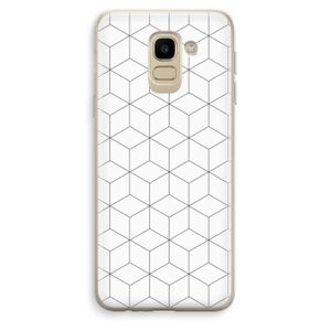 Zwart-witte kubussen: Samsung Galaxy J6 (2018) Transparant Hoesje