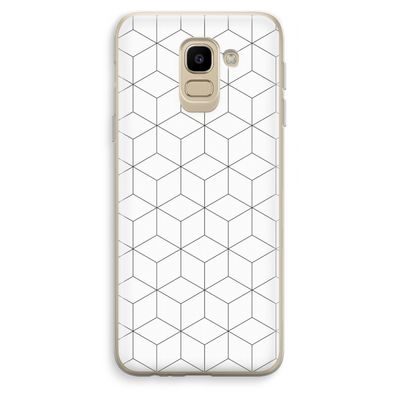 Zwart-witte kubussen: Samsung Galaxy J6 (2018) Transparant Hoesje