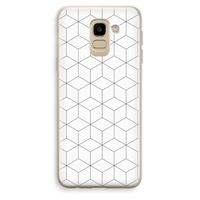 Zwart-witte kubussen: Samsung Galaxy J6 (2018) Transparant Hoesje