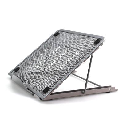Draagbare desktop vouwen koeling metalen mesh verstelbare geventileerde houder (zilver grijs)