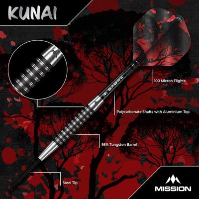 Mission Kunai Black 95% - Dartpijlen
