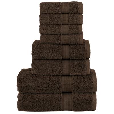 8-delige Handdoekenset SOLUND 600 g/m bruin